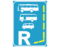 Bus, midi bus and mini bus lane reservation begins sign